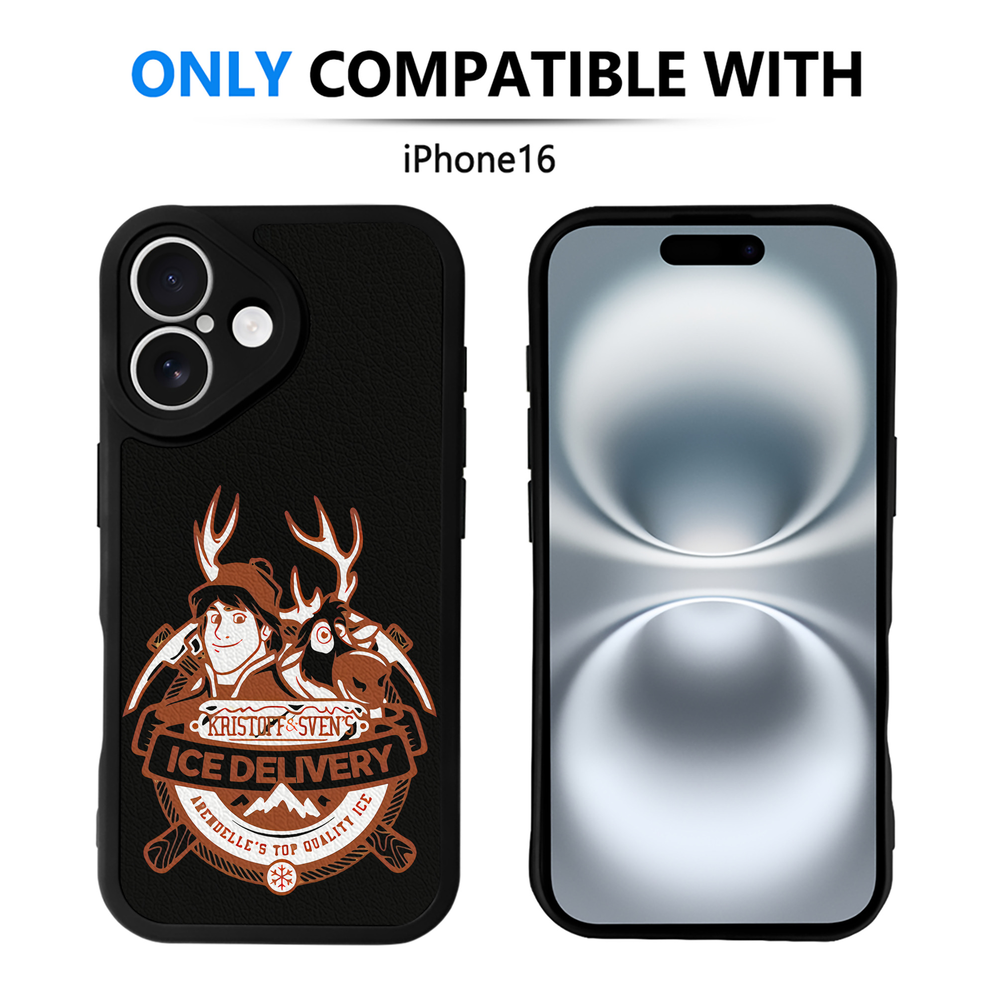 （画像用） アナと雪の女王 アンナ エルサ Frozen Anna Elsa 【iPhone 16シリーズ対応】シリコンスマホケース（レザー調） 材質：シリコン